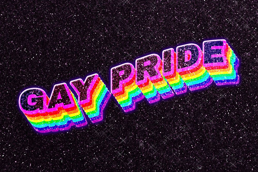 Gay pride word 3d typography