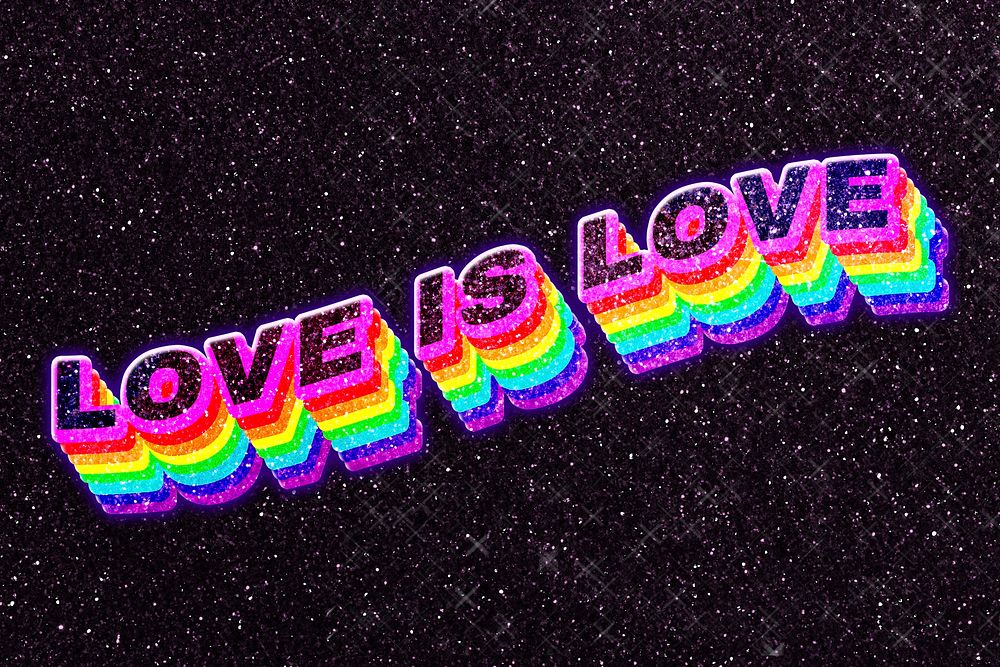Love is love 3D typography