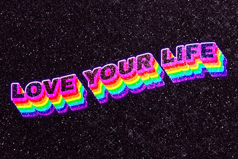 Love your life 3d typography