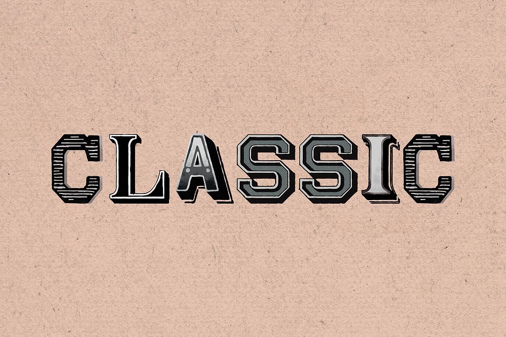 Classic word clipart vintage typography