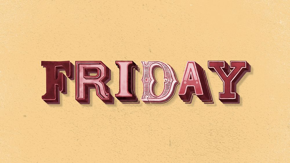 Friday word western vintage typography