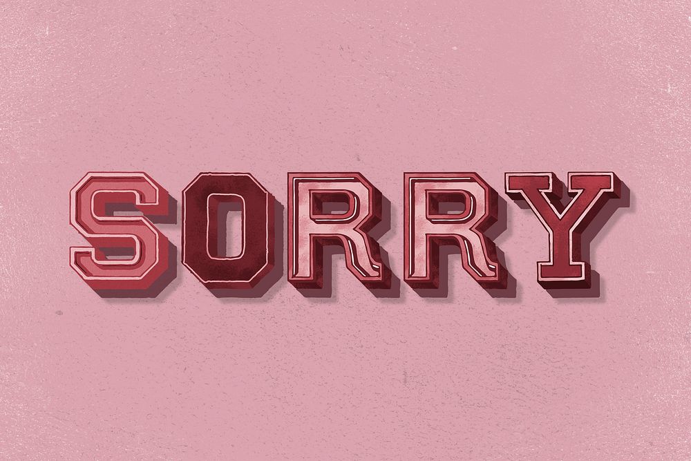 Sorry word clipart vintage typography