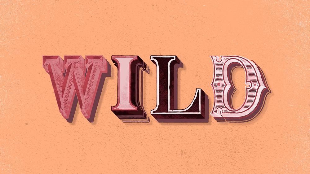 Wild word 3d text graphic