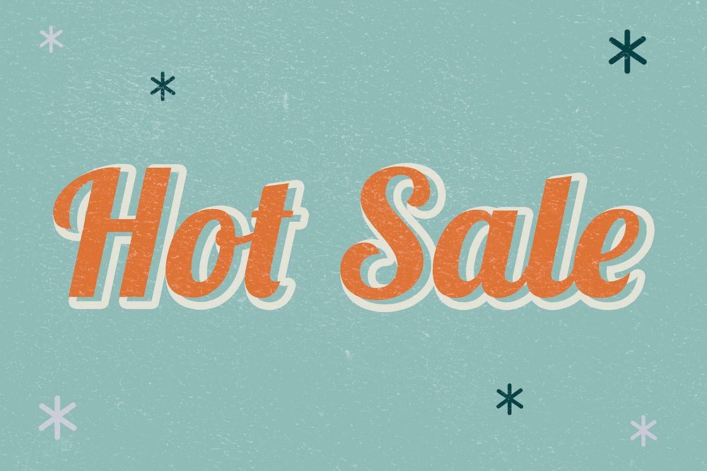 Hot Sale retro word typography on a green background