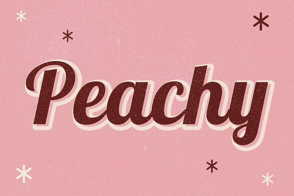 Peachy retro word typography on pink background