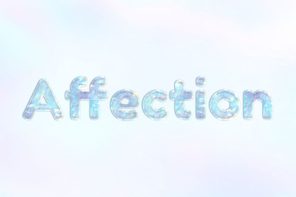 Affection lettering holographic word art pastel gradient typography
