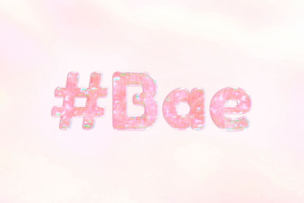#Bae text holographic effect pastel typography