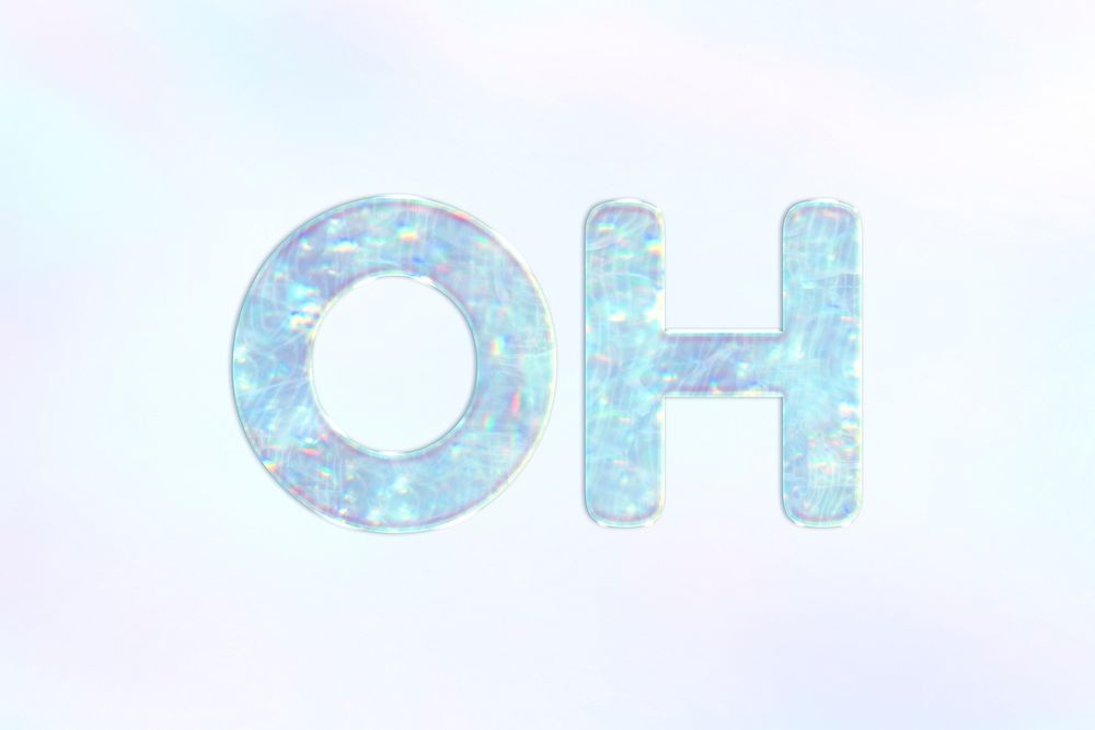 Pastel oh lettering word art holographic typography