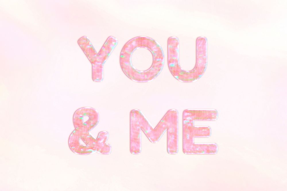 Shiny you & me pink gradient holographic pastel