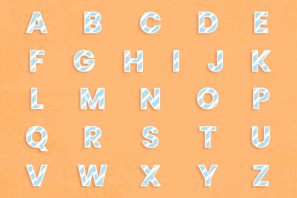 Abc alphabet set typography psd