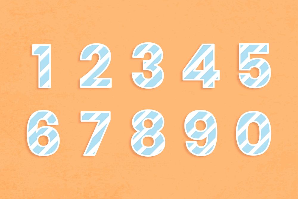 Numbers psd typography font collection