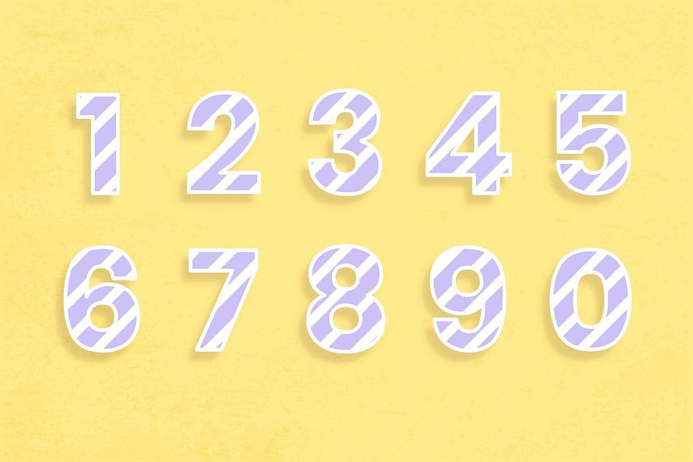 Number font set graphic vector