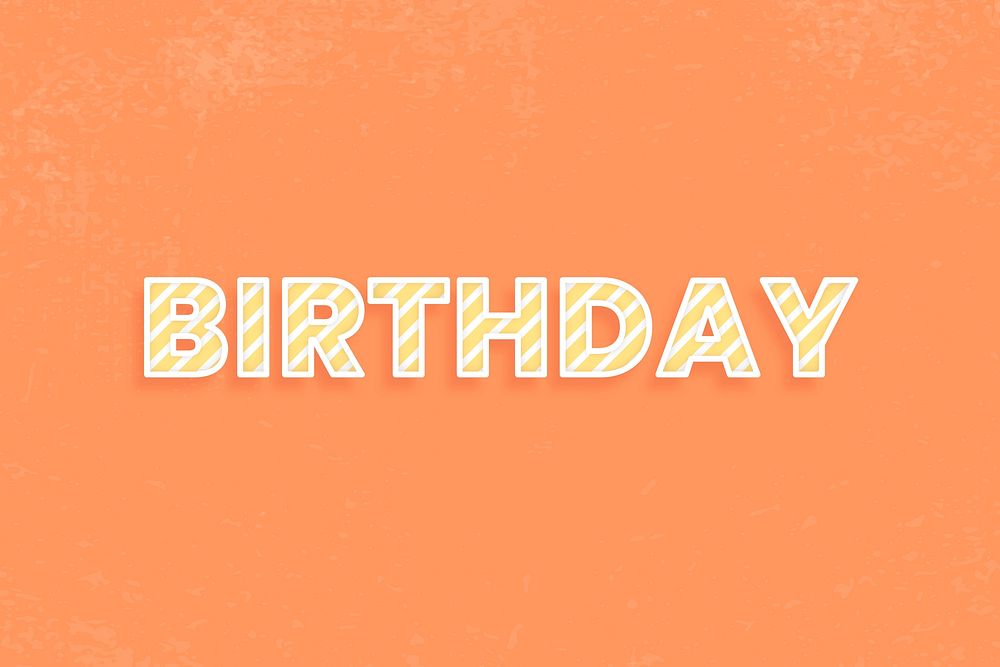 Birthday lettering diagonal cane pattern font typography