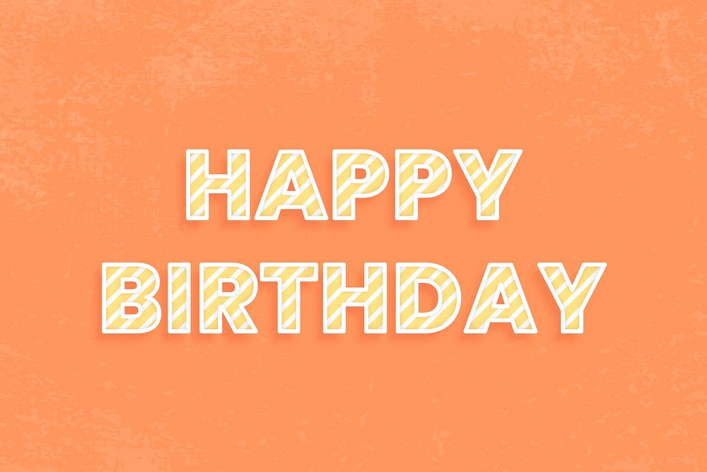 Happy birthday candy stripe text vector typography