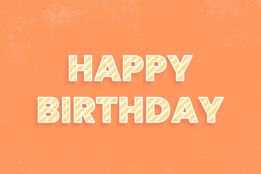 Happy birthday lettering diagonal cane pattern font typography