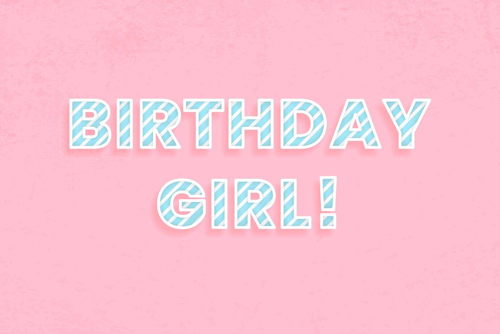 Candy cane birthday girl! lettering diagonal stripe pattern typography