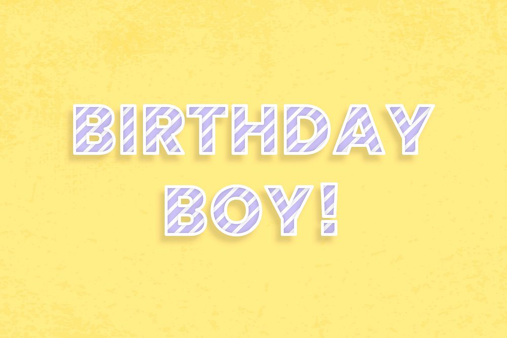 Birthday boy candy stripe text vector typography