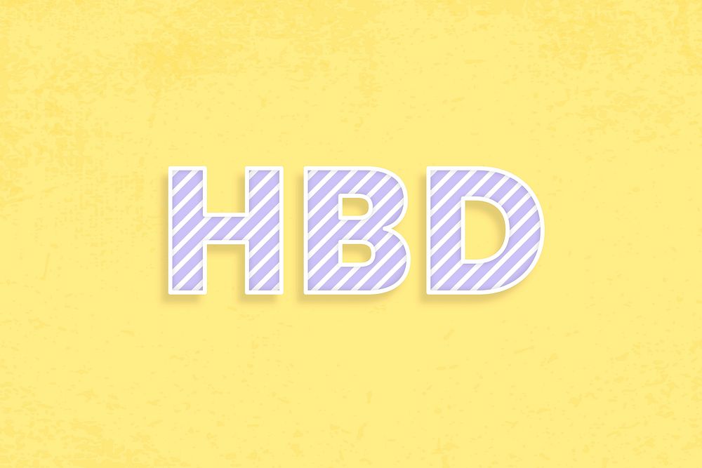 HBD candy stripe text vector typography