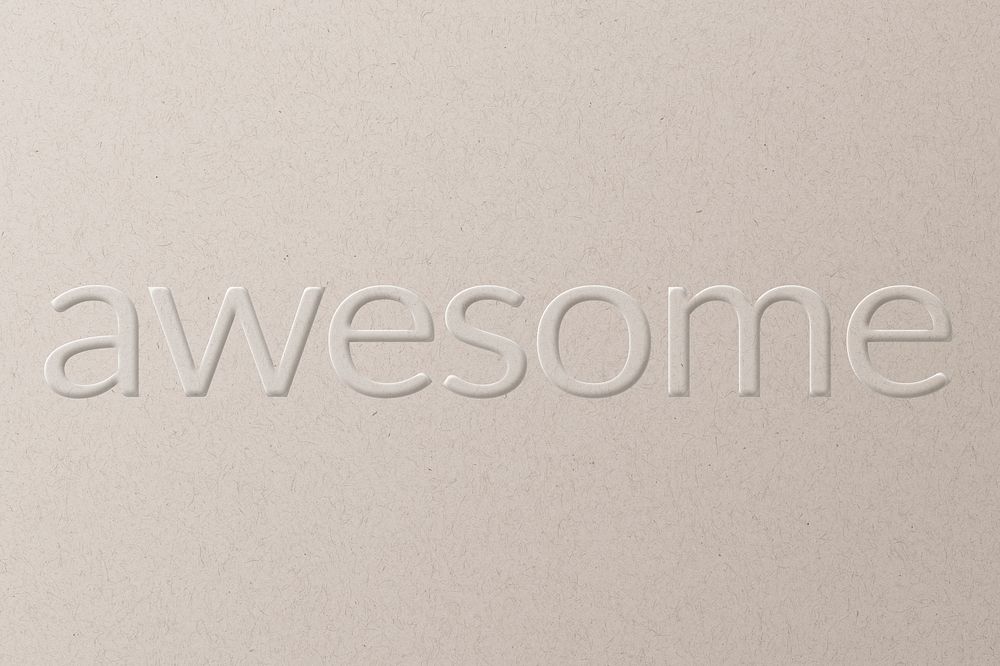 Awesome embossed text white paper background
