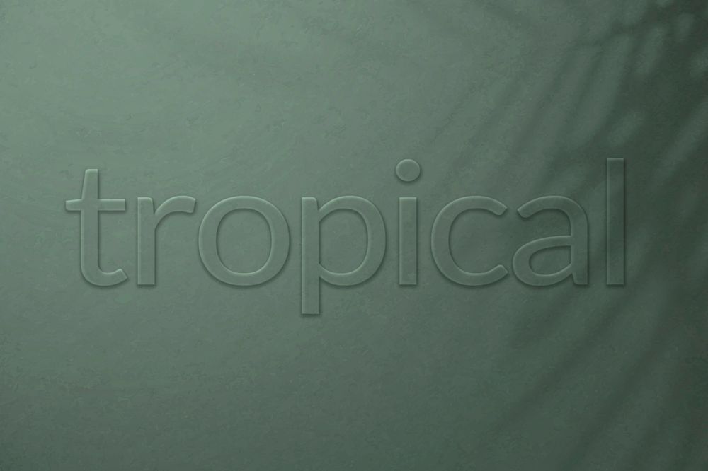 Word tropical embossed vector typography word art