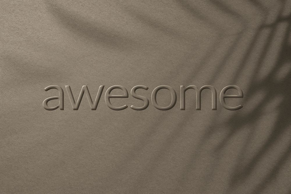 Word awesome embossed typography style