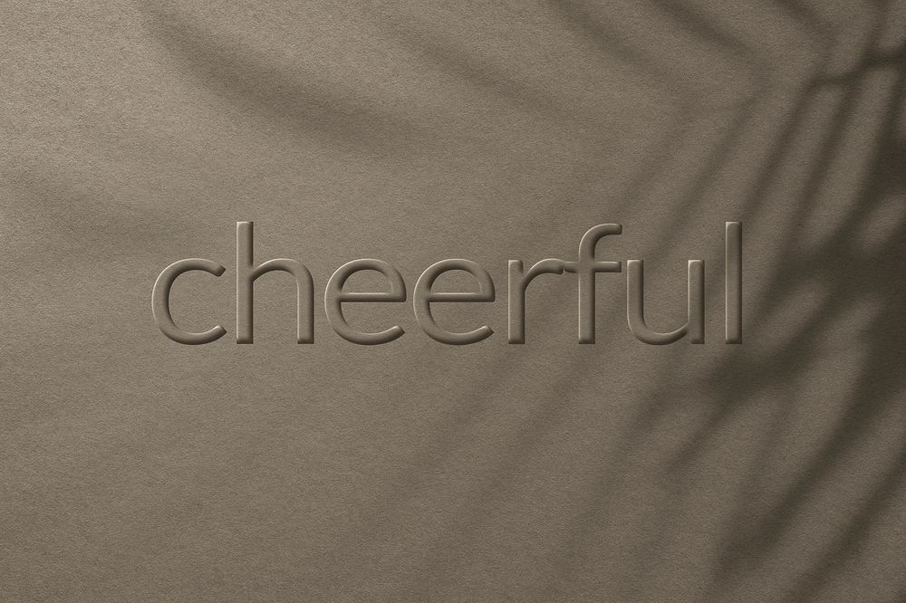 Word cheerful embossed letter typography design