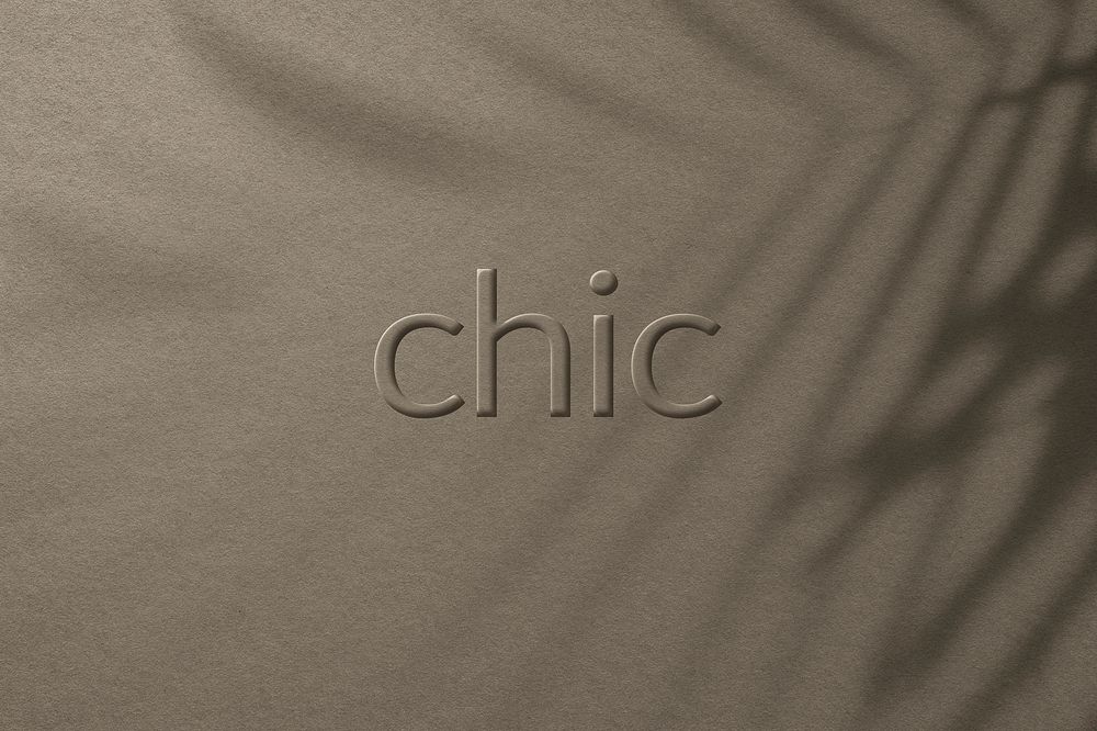 Chic word embossed letter typography style