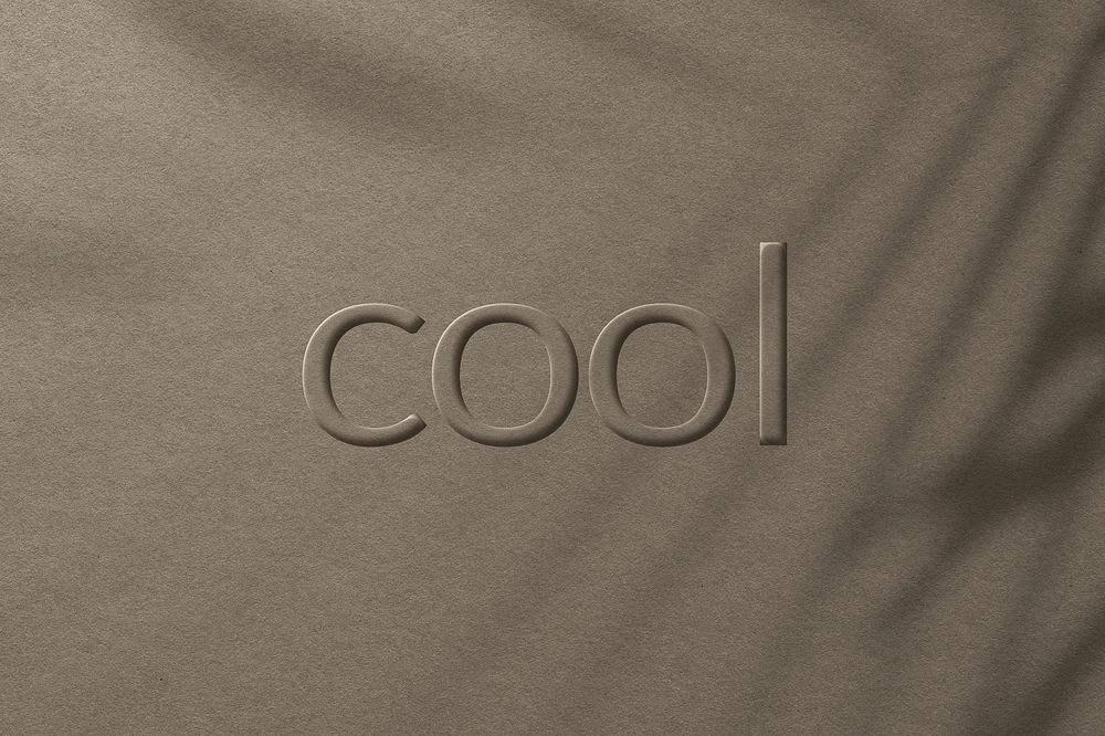 Word cool embossed letter typography design