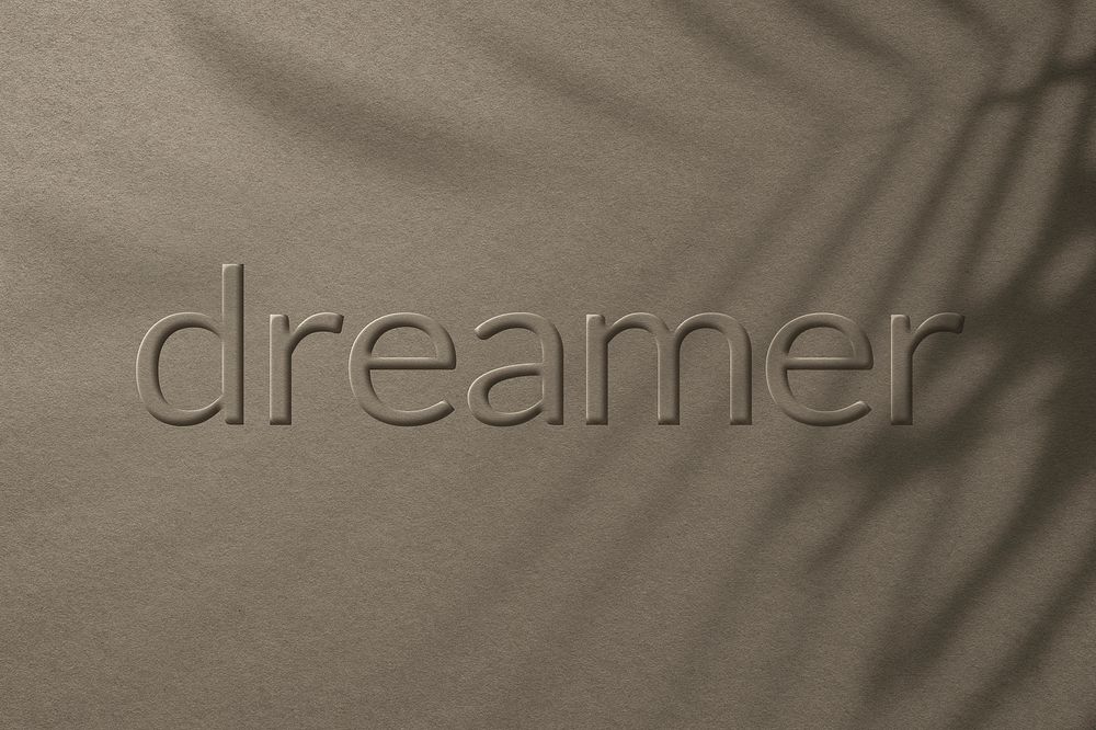 Dreamer word embossed letter typography design