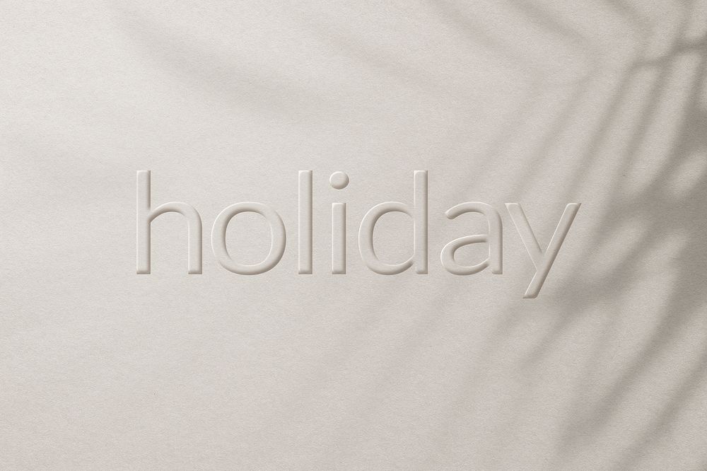 Word holiday embossed lettertypography design