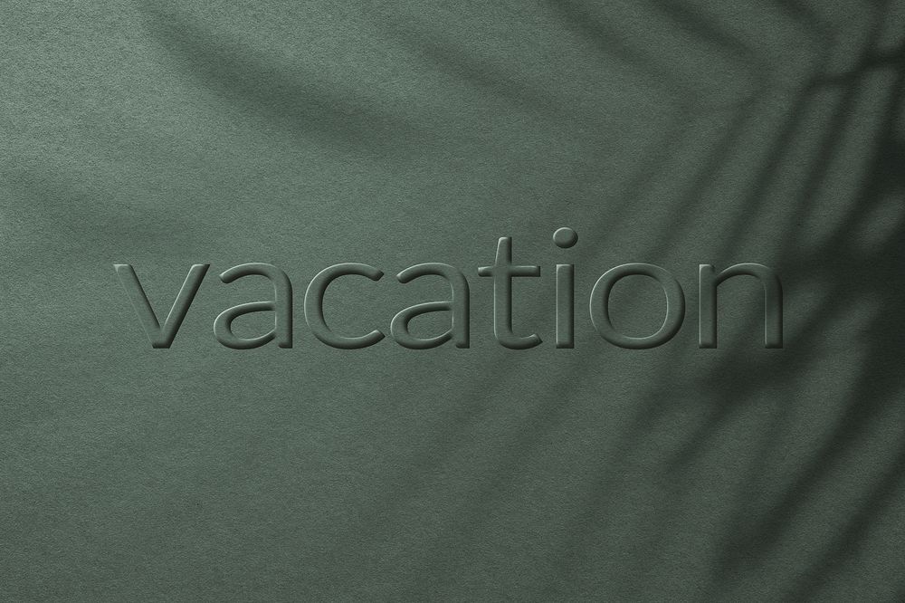 Word vacation embossed typography design