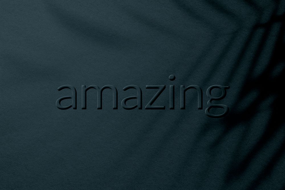Amazing text embossed plant blue textured font