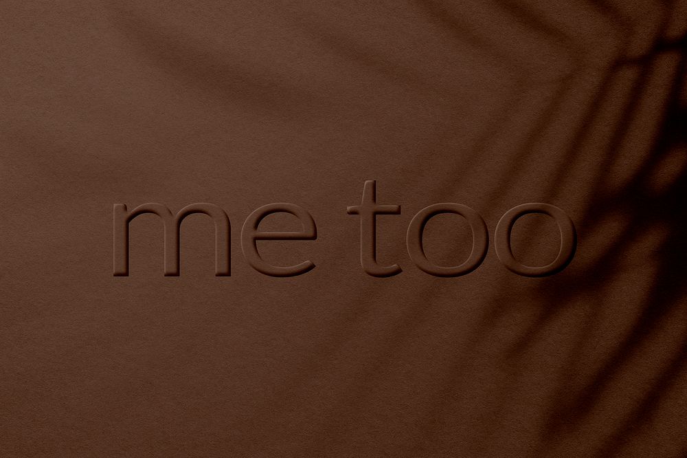 Text me too embossed textured typography