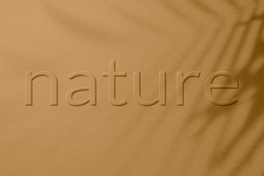 Embossed nature concrete texture word typography