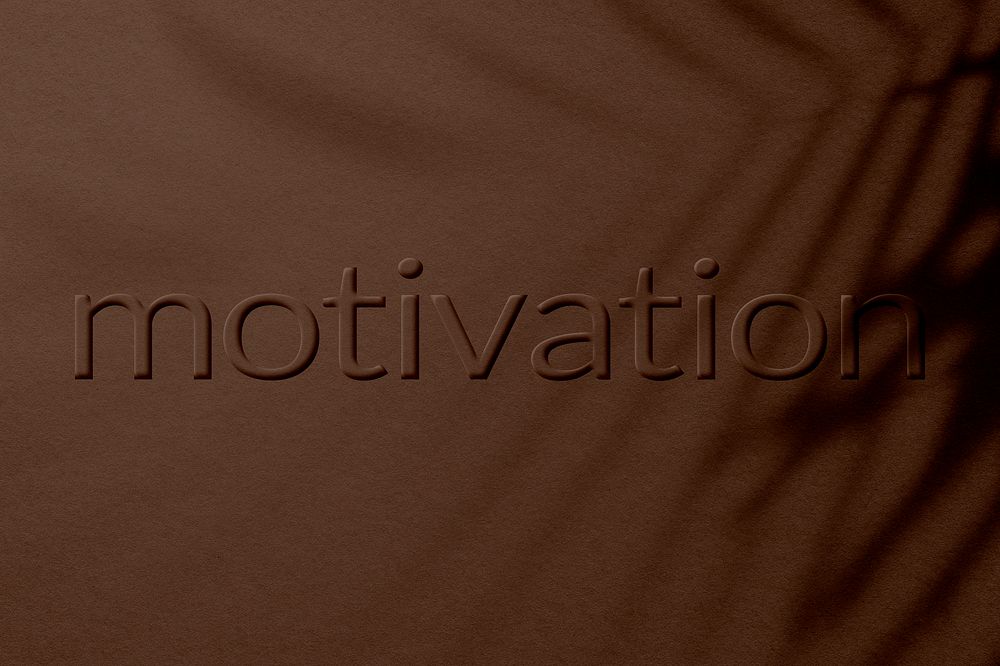 Embossed text motivation plant shadow textured font