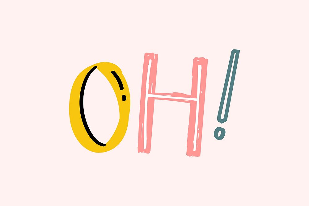 Oh! word vector doodle font typography