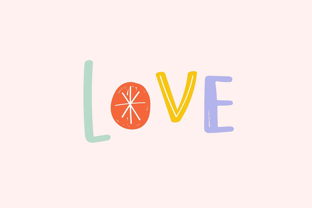 Love text typography doodle font