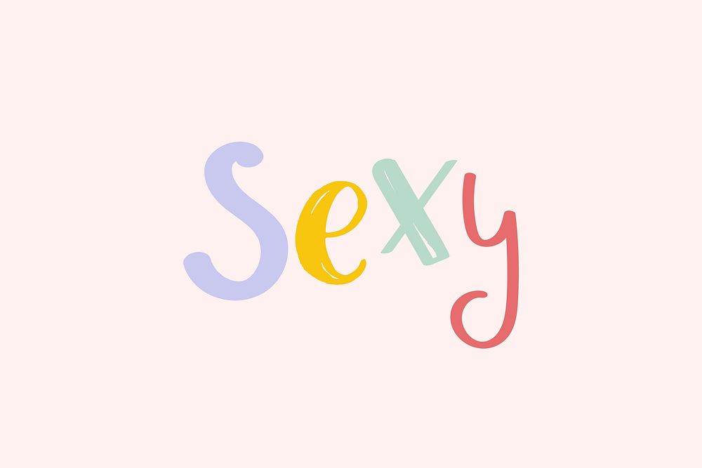 Sexy word psd typography doodle font