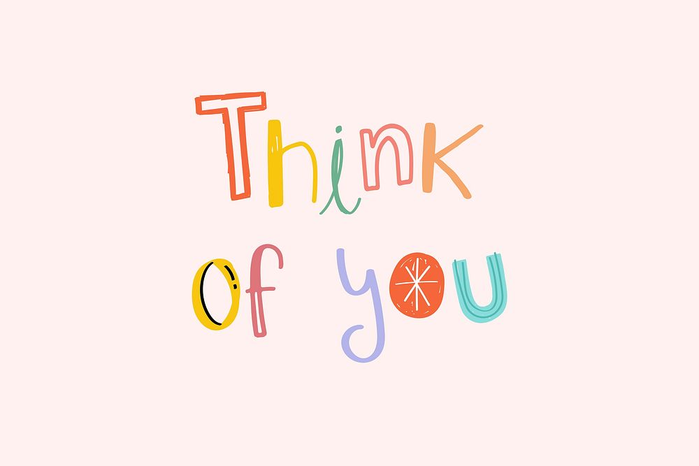 Think of you text doodle font