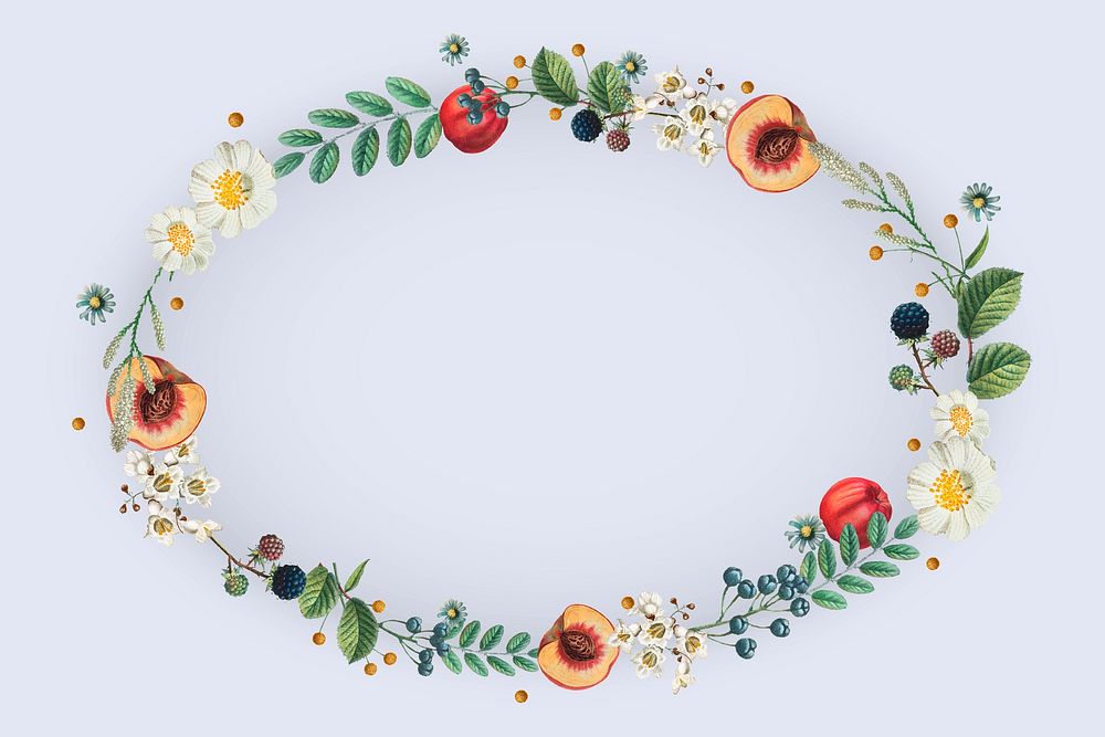 Botanical wreath vector with design space