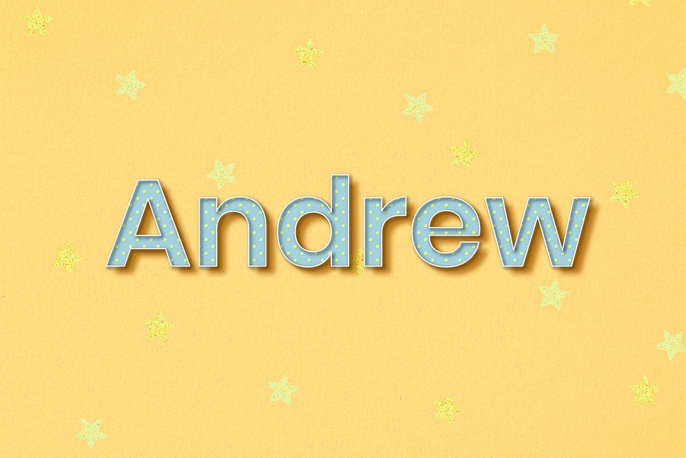 Male name Andrew typography word