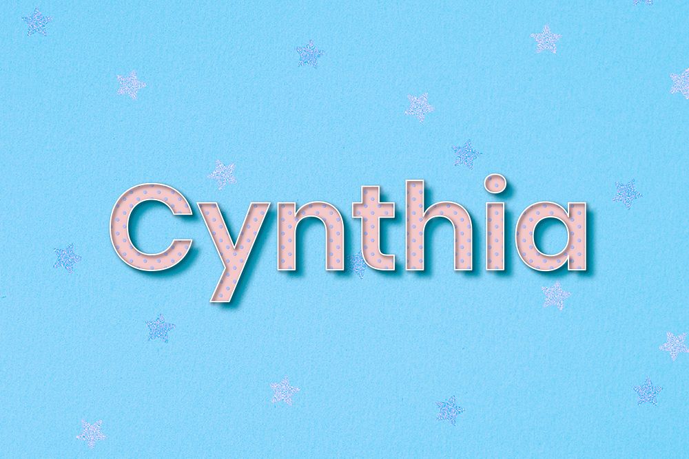 Cynthia female name typography text