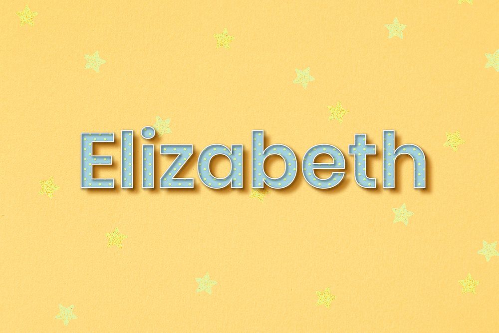 Female name Elizabeth typography word