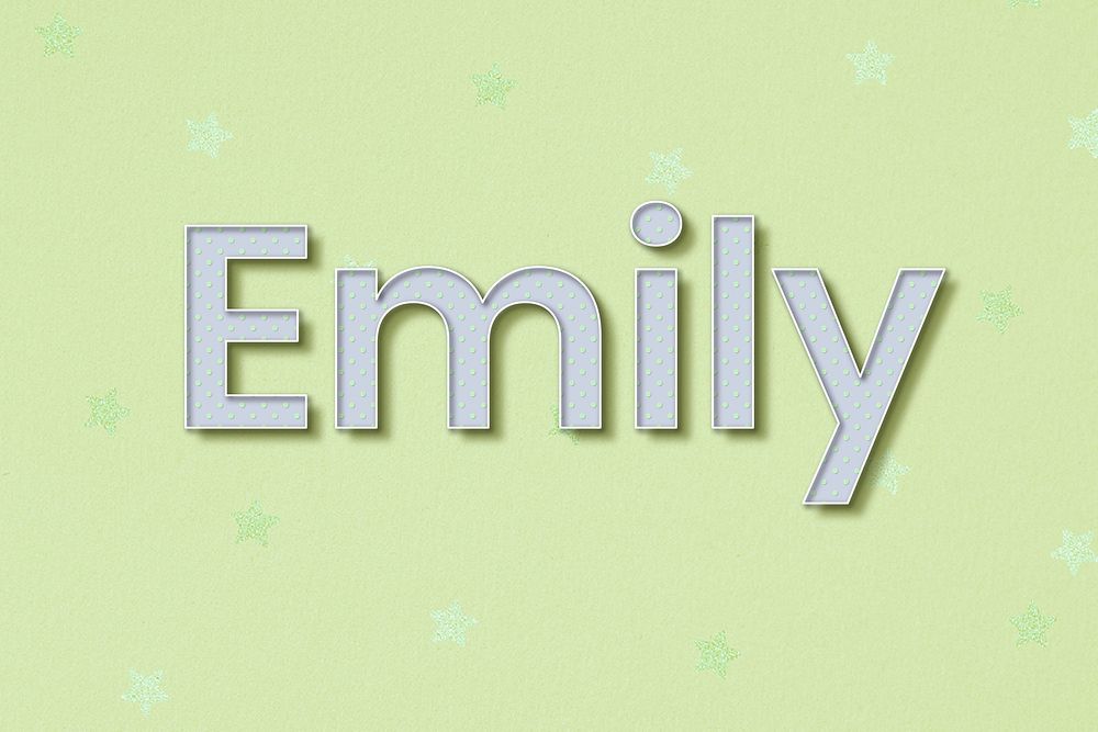 Polka dot Emily name typography