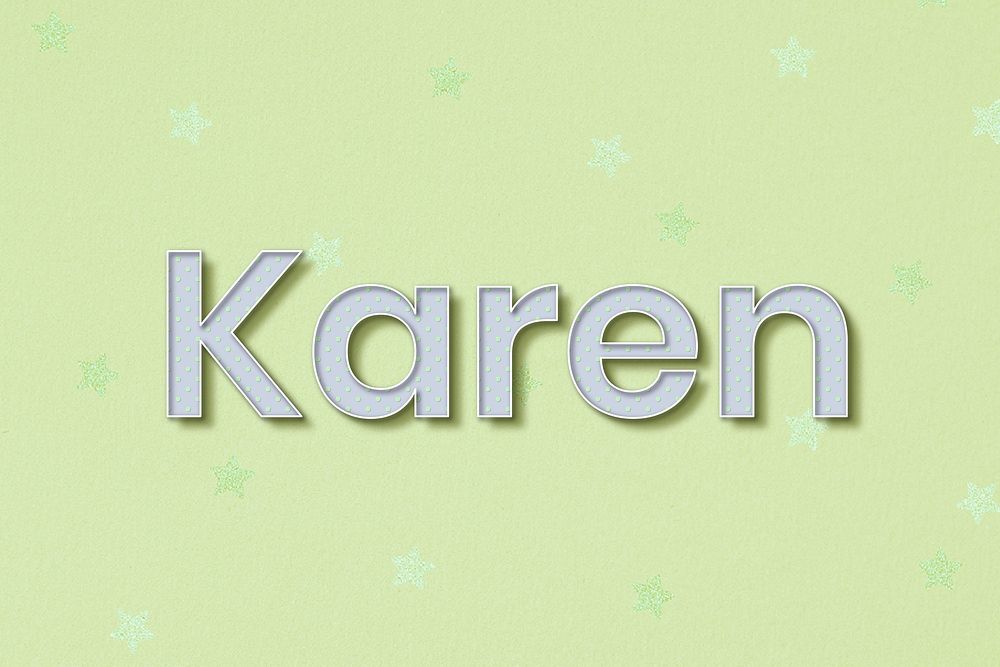 Polka dot Karen name typography
