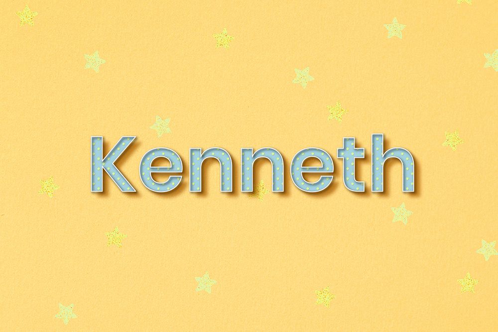 Male name Kenneth typography word