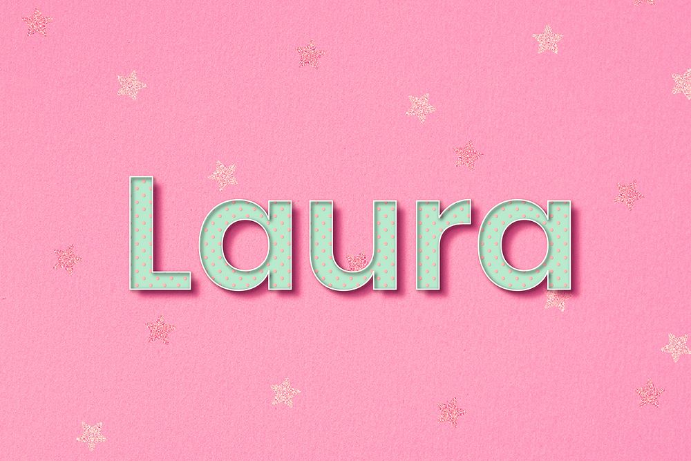 Laura polka dot typography word