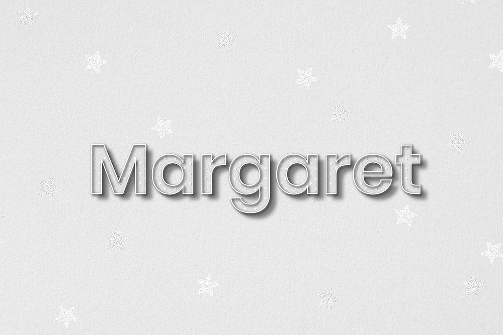Margaret female name lettering typography