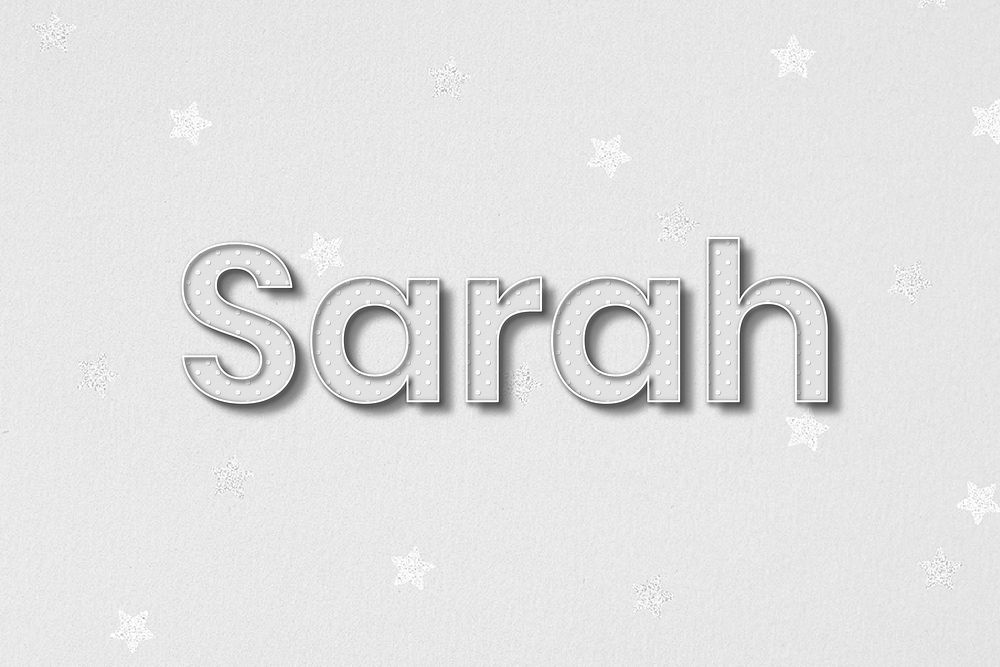 Sarah female name lettering typography