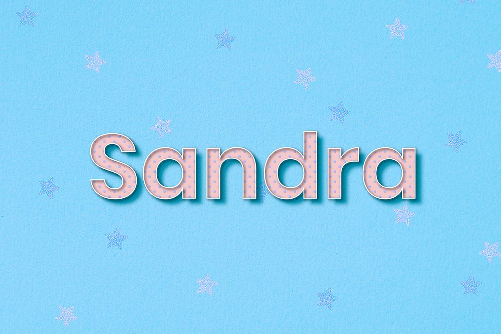 Sandra female name typography text